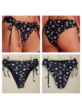 Hot Topic Swim Bottoms Celestial Skull Hipster NEW #1634